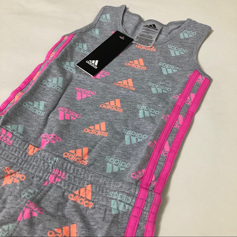 Adidas cute colorful neon colors pink romper - Picture 3 of 7